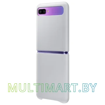 Чехол Samsung Leather Cover для Galaxy Z Flip (серый) картинка 4